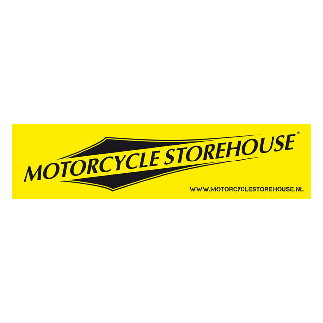 Motorcycle Storehouse Logo Sticker Yellow / Black Print