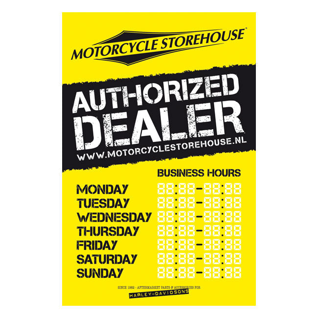 Motorcycle Storehouse Business Hours' Decal