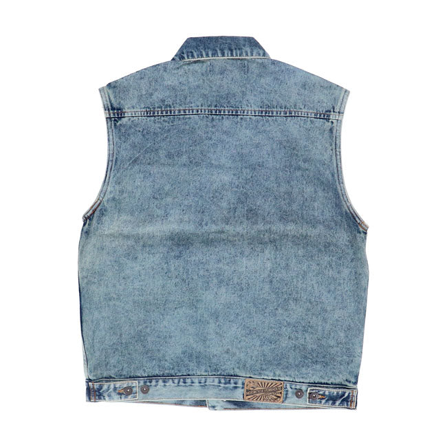 Motorcycle Storehouse Denim Vest Stonewashed Blue