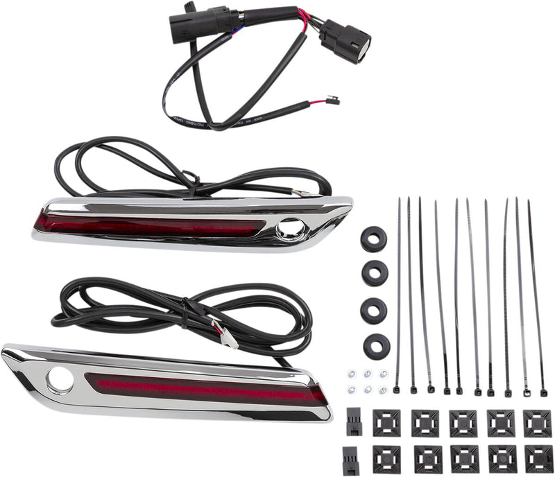 LED Saddlebag Hinge Covers Chrome For Harley Davidson FLH 1868 ABS 2021