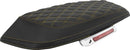 Lattice Stitched Saddlebag Lid Covers Black / Gold For Harley Davidson FLHX 1923 ABS 2024-2026 - 76.2 MM