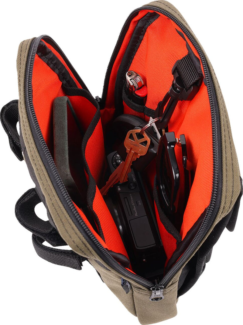 Handlebar Bag Slim Green / Orange For - 20.5 CM