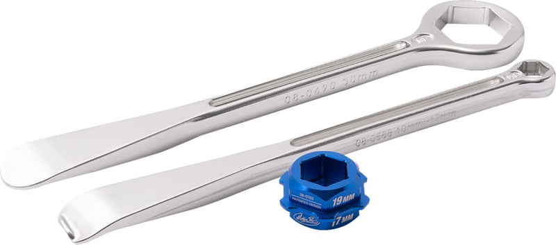 T6 Combo Lever Set - 32 mm & 10/12 mm & 30 mm Adapter Anodized / Blue / Silver