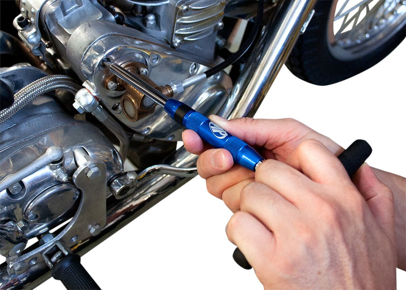 T-Handle Bit Driver Spinner Anodized / Blue / Chrome - 1/4 Inch