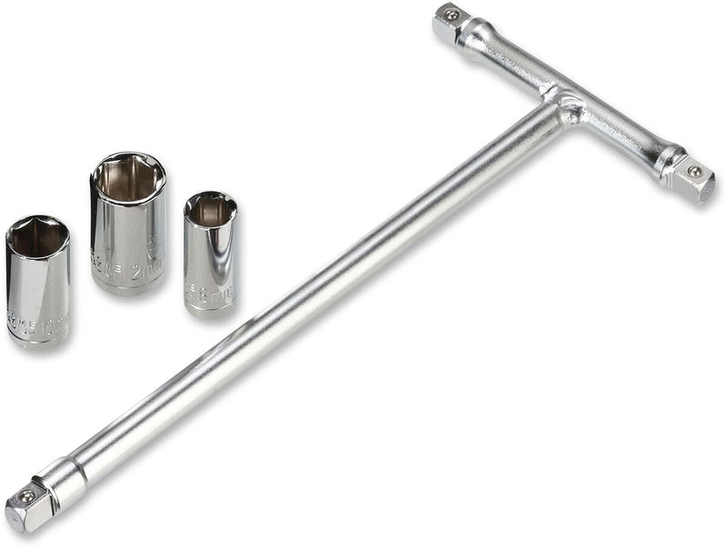 T-Handle Driver Socket Set Chrome / Silver - 17.78 CM
