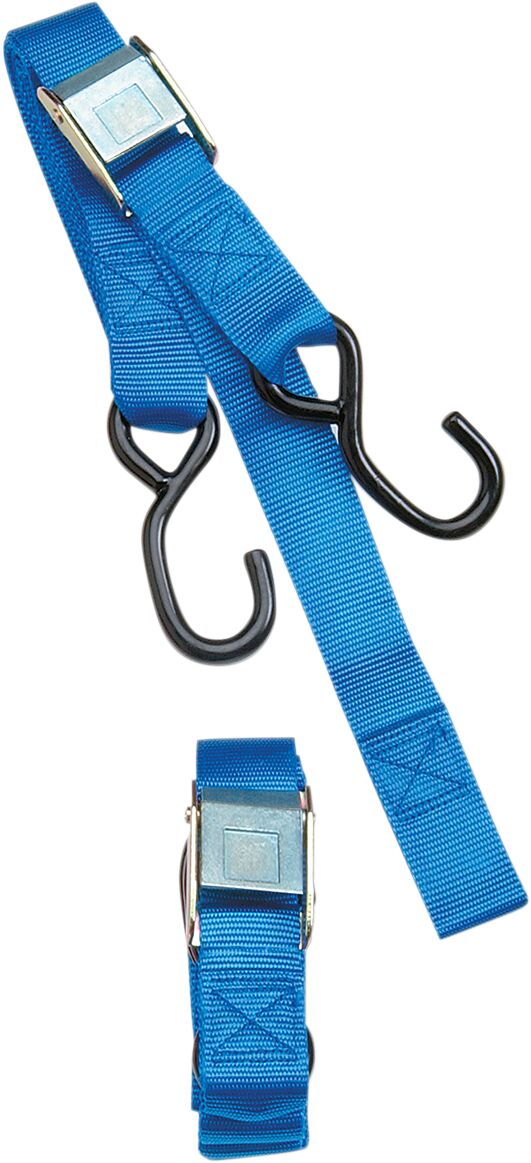 1" Heavy-Duty Cam Buckle Tie-Downs With Built-In Assist Blue