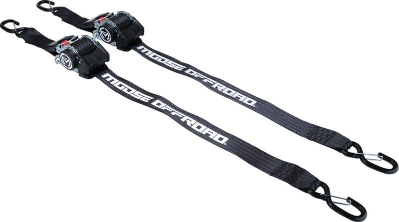 Retractable Ratcheting Straps Black - 305 CM