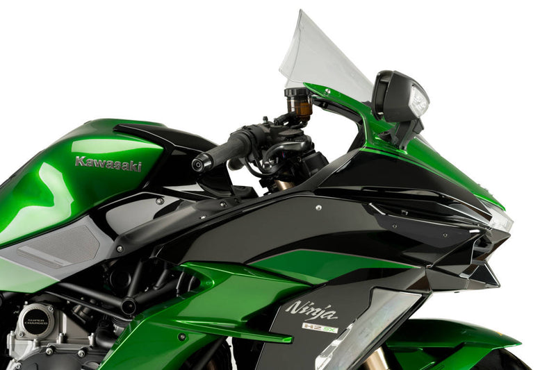 Side Downforce Spoilers Black For Kawasaki Ninja H2 SX 2018-2019