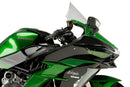 Side Downforce Spoilers Black / Green For Kawasaki Ninja H2 SX 2018-2019