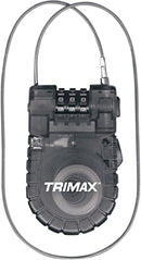 Retractable Cable Combination Lock Black
