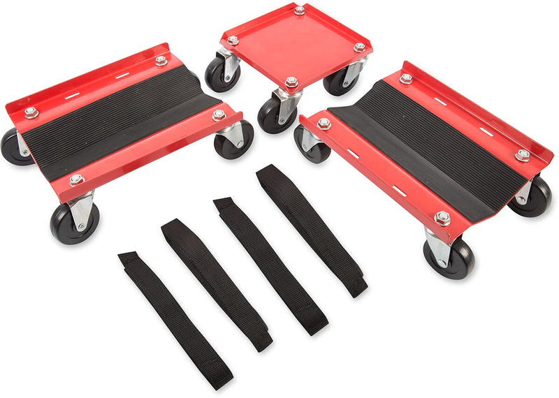 Sled Dolly Kit Black / Powder-Coated / Red - 177.8 MM