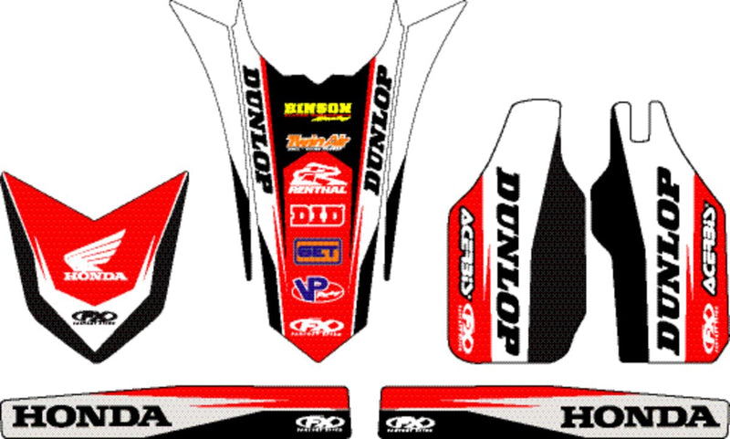 Factory Effex Trim Graphics Kit Black / Red / White For Honda CR 125 R 1998