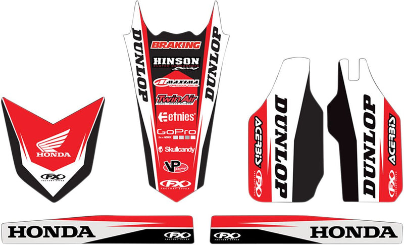 Factory Effex Trim Graphics Kit Black / Red / White For Honda CR 125 R 1998