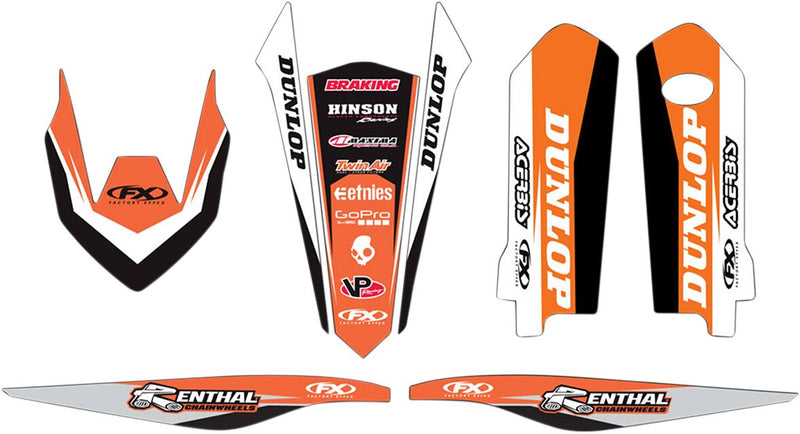 Factory Effex Trim Graphics Kit Black / Orange / White For KTM EXC 125 2013