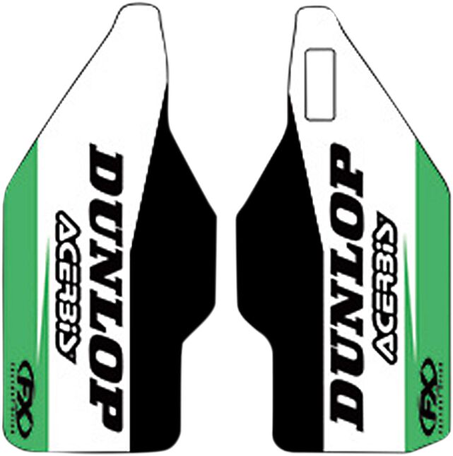 Factory Effex Lower Fork Guard Graphics Black / Green / White For Kawasaki KX 125 K 1995