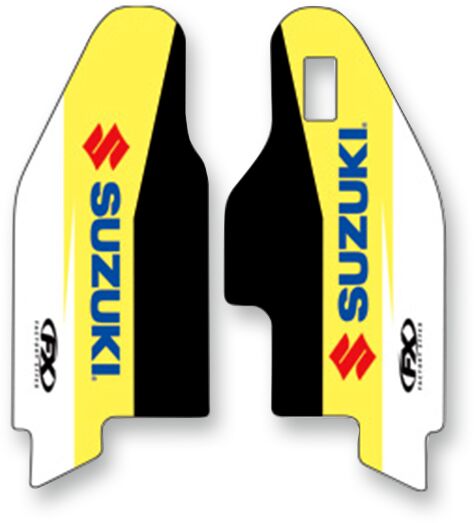 Factory Effex Lower Fork Guard Graphics Black / White / Yellow For Suzuki RM 125 2008