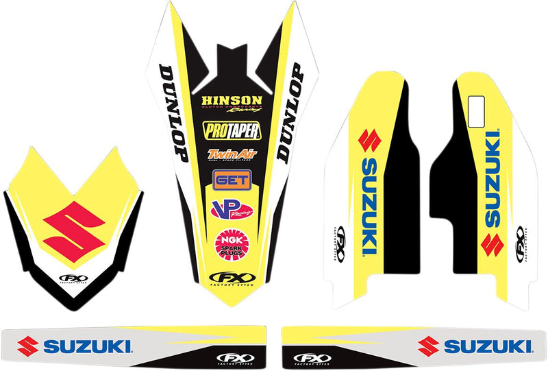 Factory Effex Trim Graphics Kit Black / White / Yellow For Suzuki RM 125 2008