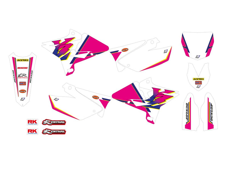Graphic Kit Retro Pink / White For Yamaha YZ 125 2002-2021