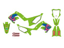 Graphic Kit Retro Green / Pink For Kawasaki KX 125 M 2003-2008