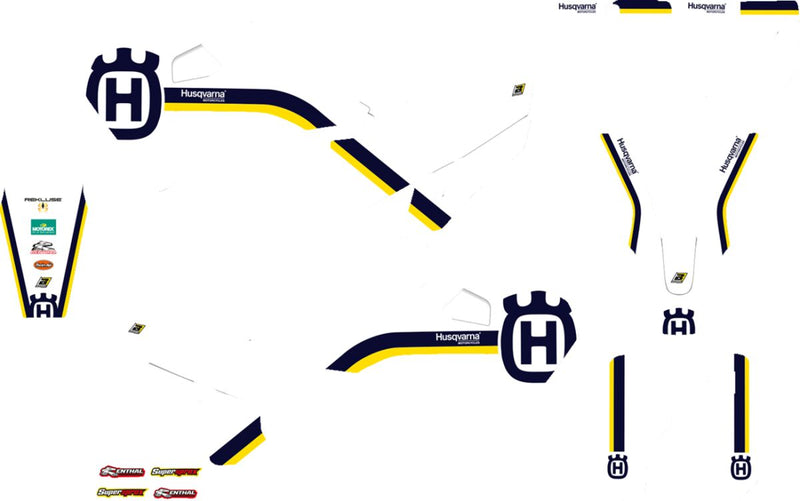Graphic Kit Retro Blue / White / Yellow For Husqvarna FC 250 2019-2022