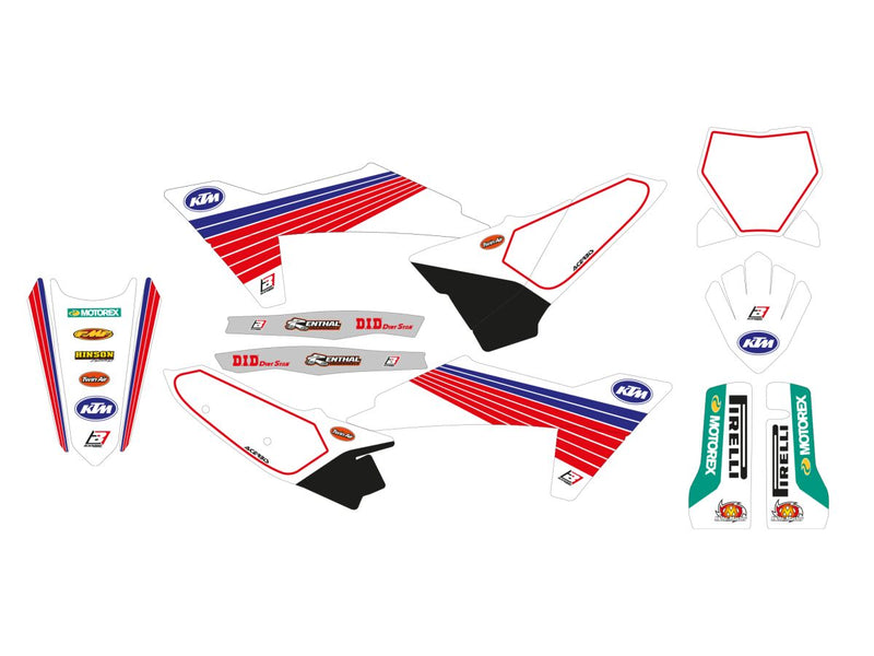 Graphic Kit Retro Blue / Red / White For KTM SX 125 2023