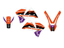 Dream 5 Graphic Kit Black / Blue / Orange / White For KTM EXC 125 2001-2002
