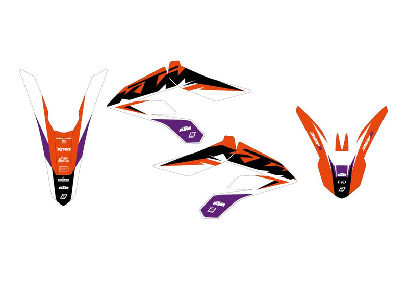 Dream 5 Graphic Kit Black / Blue / Orange / White For KTM FREERIDE 250 F 2018-2020