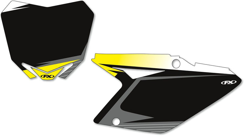 Factory Effex Pre-Cut Graphic Number Plate Kit Black For Suzuki RM-Z 250 2010