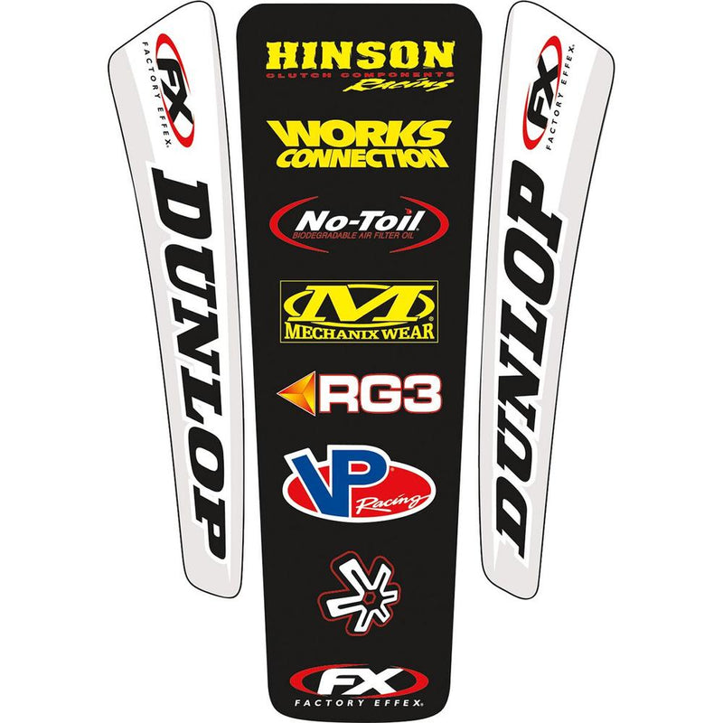 Factory Effex Universal Rear Fender Decal Kit Black / Red / White / Yellow