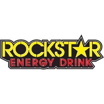 Factory Effex Rockstar Text 1 Feet Die Cut Decal Red / Yellow