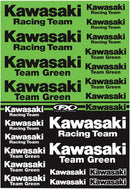 Factory Effex Sticker Sheet Black / Green / White For Kawasaki Racing