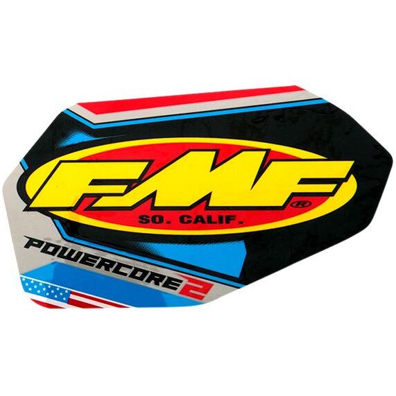 FMF Powercore 2 Exhaust Replacement Decal Black / Blue / Red / Yellow