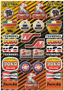Sticker Sheet Black / Orange - 35 CM