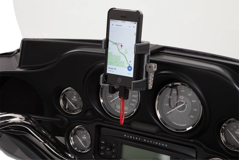 Smartphone/GPS Holder With Charger Black For Harley Davidson FLHT 1750 ABS 2019-2022