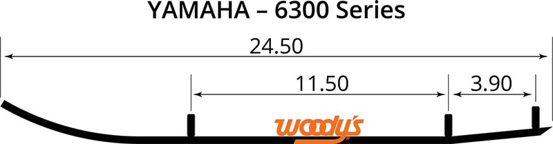 Extender Trail III Flat-Top Wear Bars Black For Yamaha SRV 540 1990-1991 - 7.87 MM
