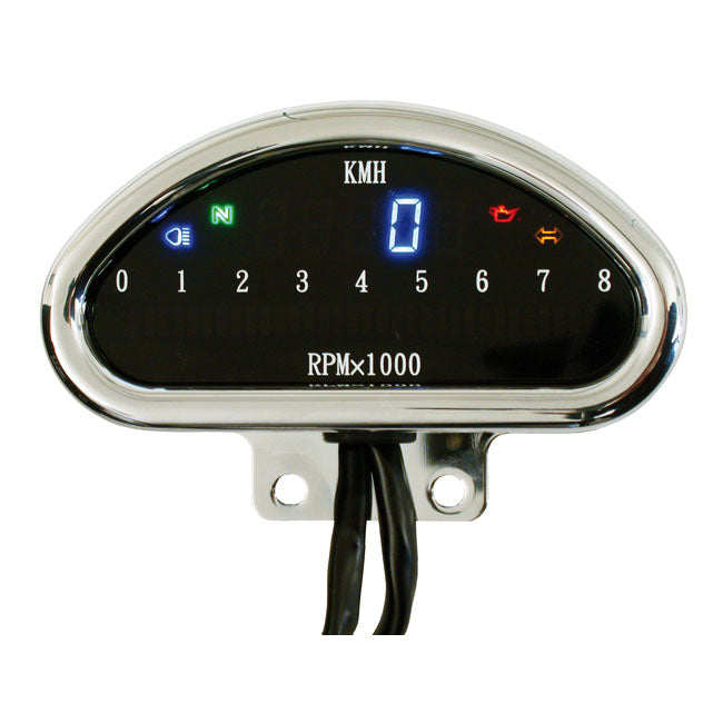 Electronic CNC Aluminum Speedometer Kmh Chrome