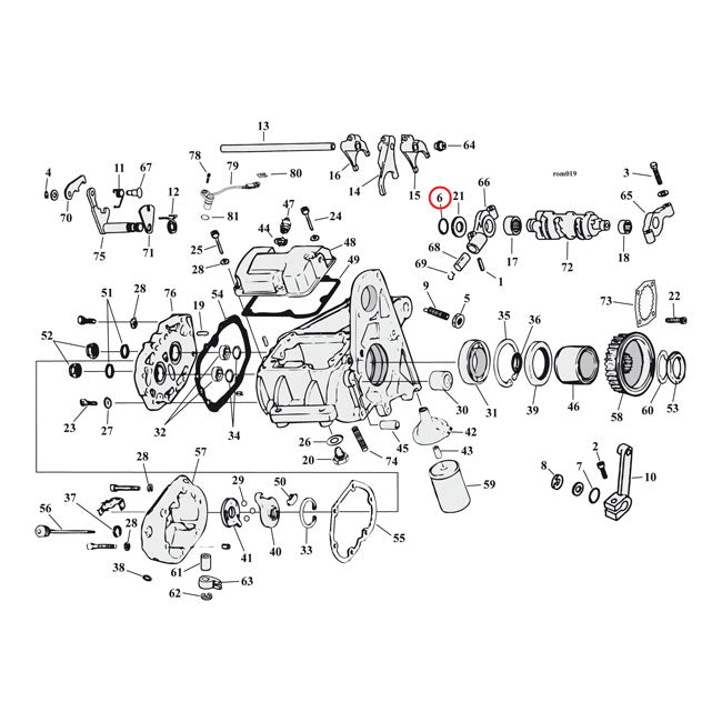 Retaining Ring Shifter Cam Support 80-00 5-speed Big Twin