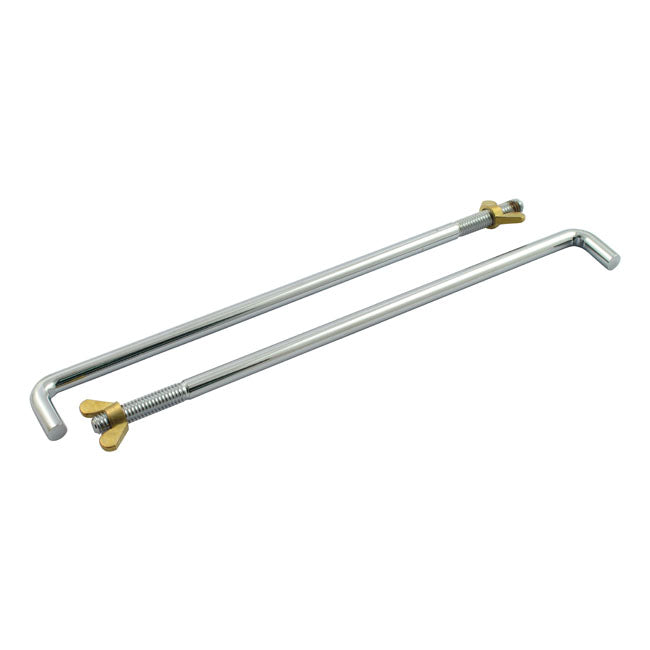 Battery Lock Rod Battery Hold Down Rod Set 6-Volt Chrome For 36-64 FL NU