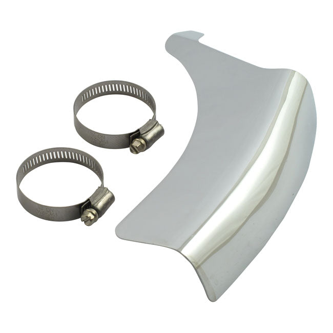 Fl Shovel Vertical Crossover Heat Shield Chrome For 65-84 4-sp FL NU