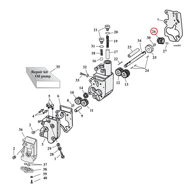 Drive Gear Oil Pump - 5 Teeth