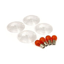 Turn Signal Flat Lens Kit Clear For 86-23 H-D With screw mounted 3-1/4 Inch flat lens Turn Signals