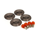 Turn Signal Flat Lens Kit Smoke For 86-23 H-D With screw mounted 3-1/4 Inch flat lens Turn Signals