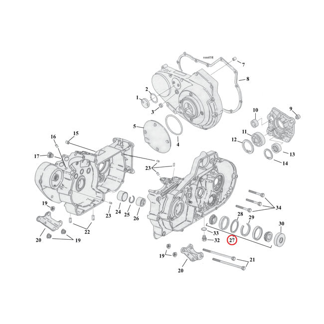 Sprocket Shaft Bearing Assembly For 77-03 XL