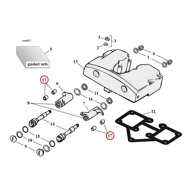 Rocker Arm Bushing Set For 66-84 Shovelhead