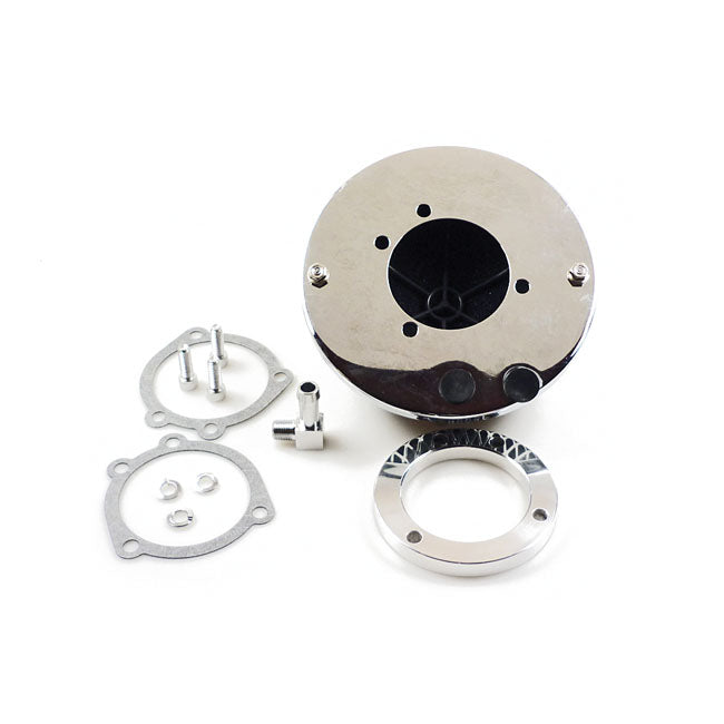 Breather Style Air Cleaner Assembly Round Chrome For 90-17 BT