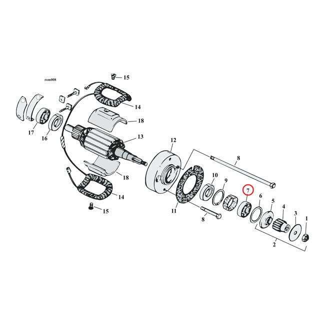 Ball Bearing Generator Drive End For 82-E84 XL With stock Hitachi generator NU