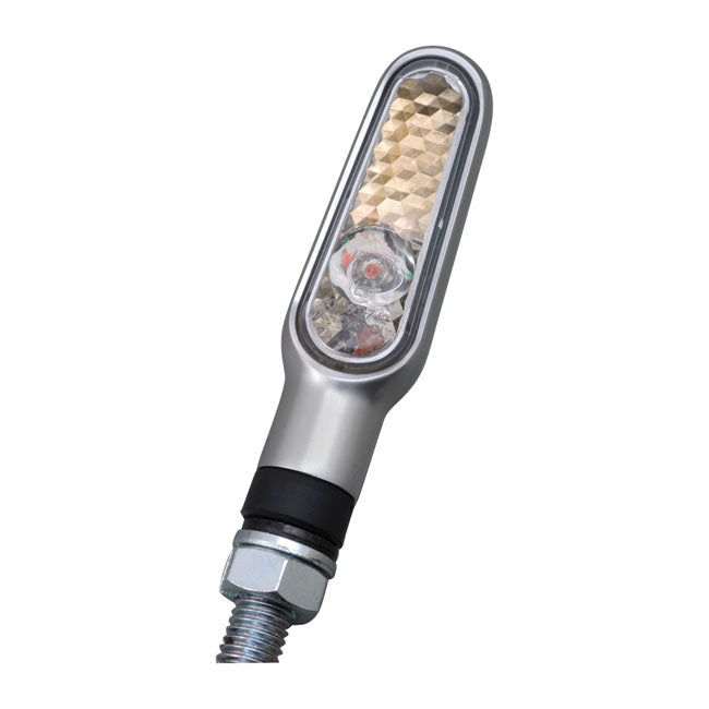 D-Light Mini Led Turn Signal Set Silver Clear Lens