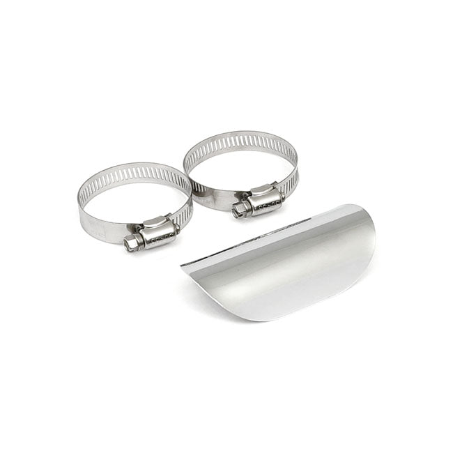 Universal Smooth Heat Shield 4 Inch Long Chrome For 2-1/4 Inch exhaust pipes
