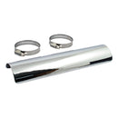 Universal Smooth Heat Shield 10 Inch Long Chrome For 2-1/4 Inch exhaust pipes