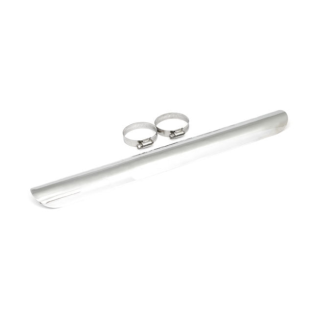 Universal Smooth Heat Shield 18 Inch Long Chrome For 2-1/4 Inch exhaust pipes